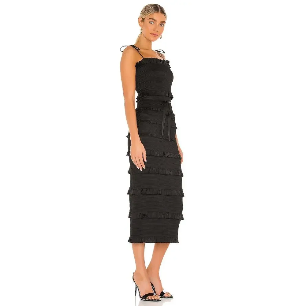 V. Chapman The Lily Midi-Length Dress Sleeveless in Black Size 10 NWT - Picture 3 of 15
